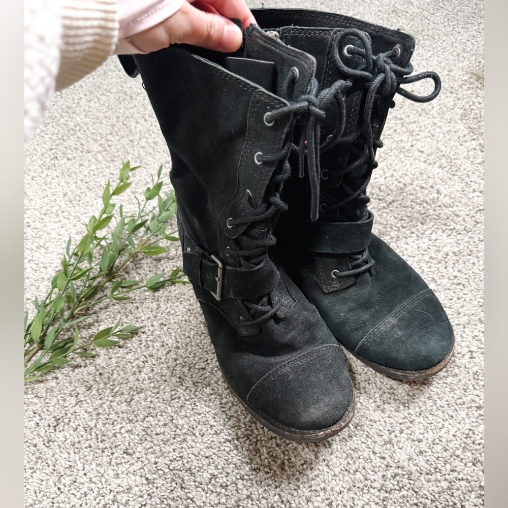 UGG Lace Up Suede Combat Boots Marela